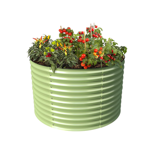 Maceta de cama de jardín elevada alta de acero galvanizado moderno resistente a la oxidación gris titanio fácil montaje para el hogar flor - Product Image 1