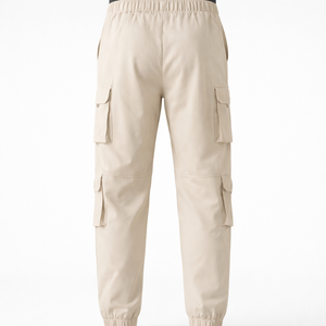 Pantalones Cargo Multibolsillos para Hombre, Cintura Elástica con Cordón, Pantalones Casuales Utilitarios, Mezcla de Algodón, Venta al Por Mayor OEM - Product Image 3