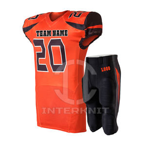 Uniformes de football américain pour adultes de haute qualité, imprimés, grandes tailles, lettres unies, manches courtes, personnalisables sur le devant, tenue d'entraînement pour équipe - Product Image 2