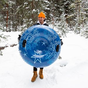 Top Quality Heavy Duty Inflatable <b>Snow</b> <b>Tube</b> Winter Sled Pro Edition for Kids Adults Ultimate <b>Snow</b> Tubing Ring Double PVC Toy - Product Image 2