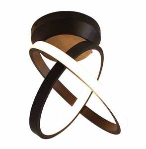 โคมไฟเพดาน LED สีดำด้านร่วมสมัย |   โคมไฟเพดาน LED แบบติดตั้งบนพื้นผิว แผงโลหะประหยัดพลังงาน สีดำ - Product Image 4