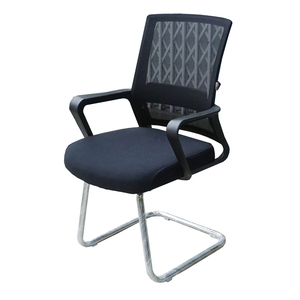 Modern Ergonomic Office Chair with Fixed Armrest HOCQ68015-Black Chrome Base <b>Footrest</b> for Conference Room - Product Image 1