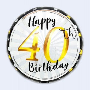 Happy <b>40Th</b> <b>Birthday</b> Balloon 45X53Cm Party <b>Decoration</b> 12 Pcs Bag - Product Image 1