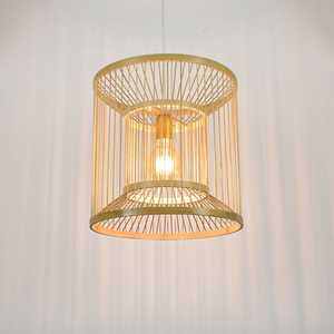 Lighting Bamboo Natural <b>Boho</b> Light Fixture Woven Chandeliers Lamp Wicker Bamboo <b>Lampshade</b> Pendant Light - Product Image 2