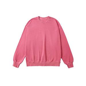 Personalizado 100% algodón de peso pesado lavado ácido Vintage francés Terry desgastado Sun Faded Basics sudaderas de gran tamaño pulóver estampado - Product Image 1