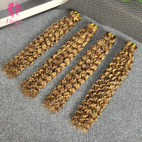 Extensions de cheveux humains bouclés P4/27, mèches brésiliennes, tissage à la machine, double trame, cheveux Remy pour femmes