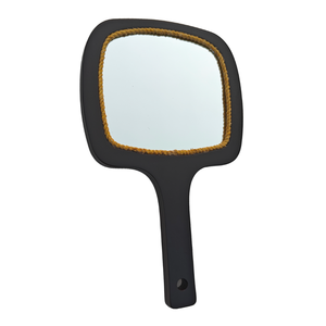 Espejo de Mano de Madera con Marco, Rústico, Adorable y Duradero, para Maquillaje, Cuidado de la Piel y Uso Personal Diario - Product Image 1