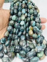 Perles de pierres précieuses en turquoise tibétaine naturelle de qualité AAA, forme ovale lisse, 14 pouces, diamètre 6 mm, certifiées CCGTC pour la fabrication de bijoux