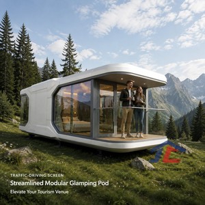 <span class=keywords><strong>Casa</strong></span> Cápsula Espacial Modular Prefabricada Premium con Terraza de Vidrio Curvo para Hotel de Resort de Montaña - Product Image 2