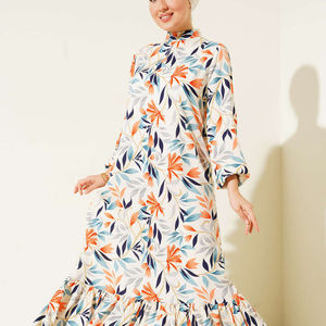 Nueva temporada satén mujer verano modesto étnico islámico vestido Dubai musulmán Kaftan túnica con estilo Abaya hecho en Turquía - Product Image 1