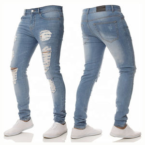 Fabrication sur mesure, prix bas, nouveau style, jeans en denim solide respirant lavé pour hommes, dernier design - Product Image 5
