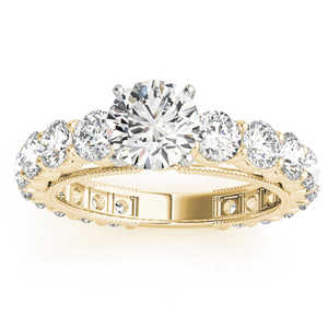 18K Yellow <b>Gold</b> Luxury Diamond Eternity Bridal Ring <b>Set</b> 4.57ct Fine <b>Jewelry</b> <b>Sets</b> - Product Image 3