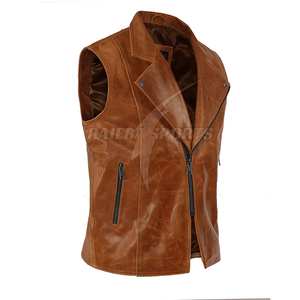 Chaleco de hombre personalizado de Cuero 100% de buena calidad estilo informal transpirable y precio razonable para la temporada de otoño - Product Image 3