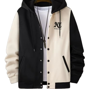 Jerseys de moda para hombre invierno otoño 2025 algodón de alta calidad con capucha impresión Digital liso teñido 100% - Product Image 1