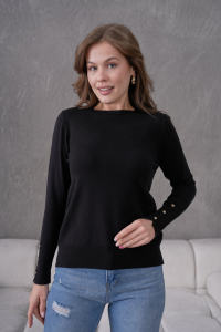 Suéter de punto superior cómodo y elegante de alta calidad de manga larga con cuello redondo para mujer Fabricantes de ropa de otoño e invierno - Product Image 3