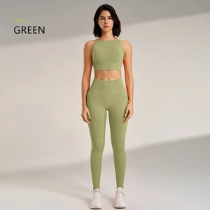 Ensemble de vêtements de yoga Leggings taille haute pour femmes et haut deux pièces sans couture Fitness exercice vêtements Fitness sous-vêtements grande taille - Product Image 2