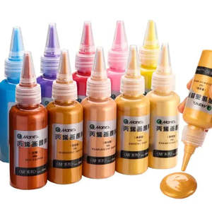 Pigment Acrylic Paint Set Metal Effect for Figurine Multiple Medium Usage-Glass Canvas Paper for Art <b>Painting</b> - Product Image 1