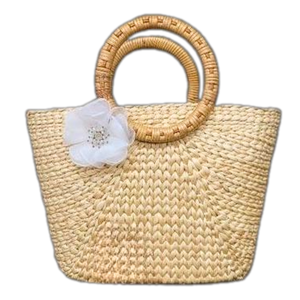 Fabrication en gros tissé artisanat jacinthe d'eau sac fait main Vietnam pour les femmes produit chaud rotin classique - Product Image 1