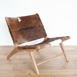 Fauteuil lounge moderne en cuir de couleur naturelle écologique avec cadre en teck pour salon, appartement, hôtel - Product Image 6