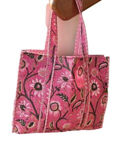 Bolso Tote Acolchado ATITHI ART 100% Algodón, Ecológico, Reutilizable, para Compras, Viajes, Uso Diario, Ligero, con Cierre de Cremallera, Grande - Product Image 6