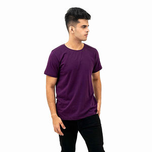 เสื้อยืดแบบสวมหัวคอกลมสำหรับเด็กผู้ชายเสื้อยืดแบบสวมหัวคอกลมแขนสามส่วนทำจากผ้าฝ้ายโพลีเอสเตอร์สีเรียบ - Product Image 4