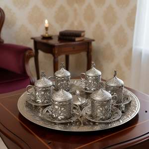 Cast Iron 6-Person Cup <b>Set</b> Durable Metal Tableware - Product Image 2