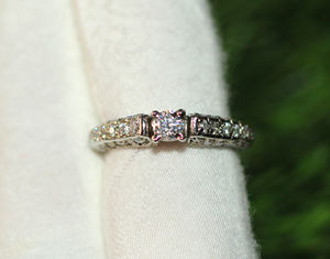 Bague Moissanite originale en argent Sterling 925 fabriquée à la main bijoux fins scintillants en rhodium pour les fêtes spéciales superbe mariée - Product Image 2