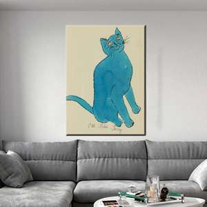 Impression sur toile élégante de chat d'Andy Warhol - Décoration murale moderne, encadrée - Product Image 1