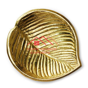 Bol de service décoratif en métal de table fini à bas taux meilleur vendeur conception de feuille de métal bol de fruits de décor à la maison moderne en or - Product Image 1