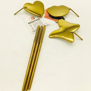 Miroir tactile de luxe plaqué or avec logo personnalisé Miroirs d'extension de cils en acier durable avec logo personnalisé - Product Image 4