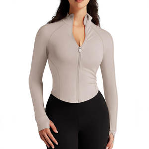 Chaqueta Deportiva de Manga Larga con Cierre para Mujer, para Correr al Aire Libre, de Secado Rápido, con Cuello Alto, de Alta Calidad - Product Image 3
