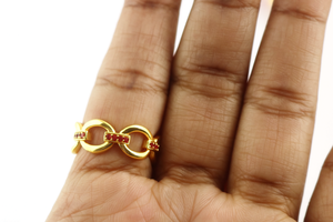 แหวนซ้อนกันได้ทับทิม: เงินสเตอร์ลิงทำด้วยมือพร้อมผิวสีทอง - Product Image 4