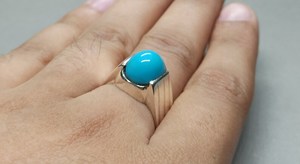 handmade neshapuri <b>turquoise</b> <b>ring</b> sterling silver feroza <b>ring</b> silver <b>ring</b> gemstone silver <b>ring</b> - Product Image 3