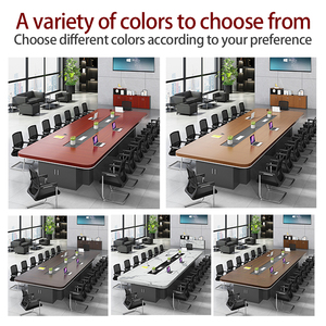 Modern Rectangle Conference <b>Table</b> 12 Seater MDF <b>Office</b> Furniture Metal Legs Commercial Use Executive Meeting Desk - Product Image 3