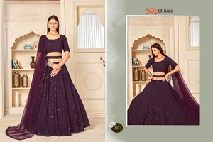 La mayoría de las tendencias Premium Georgette Lehenga Choli con Dupatta con hilo con bordado de secuencia Trabajo Venta al por mayor Suministro de fábrica - Product Image 6