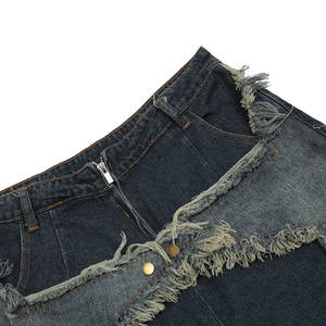 Pantalones cortos vaqueros desgastados de algodón al por mayor con logotipo personalizado Pantalones cortos vaqueros bordados lavados con ácido vintage - Product Image 6