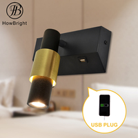 Lampe murale LED moderne à angle réglable, 6W, avec interrupteur, chargeur USB, AC85-265V, en aluminium, pour décoration intérieure