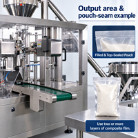 Machine de pesage et de remplissage de poudre pour l'emballage automatique de sachets préformés rotatifs avec alimentation intégrée et scellage des sacs