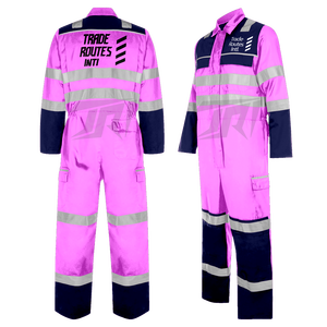 Vêtements de sécurité réfléchissants imperméables et durables Ensemble de vêtements de travail en polyester Professionnels industriels-Chemise à boutons Salopette Crew - Product Image 3