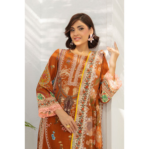 ชุดสูทคัดดาร์ 3 ชิ้นสำหรับผู้หญิง พร้อมผ้าคลุมไหล่ผ้าฝ้ายลายพิมพ์ซารี รุ่น SD-52182 - Product Image 2