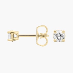 14K Solid Gold H-I I1 Round Lab Grown Diamond Prong <b>Stud</b> <b>Earrings</b> 0.20 Ct Total Push Back Prong Setting <b>Fine</b> Jewelry - Product Image 4