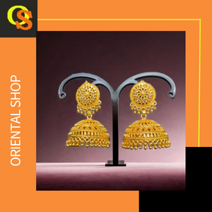 Factory Prices <b>Earrings</b> Set with 22CT Gold Plated Jhumka Style <b>Earrings</b> Jewelry for Women Wear by Indian Exporters - Product Image 3