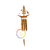 Carillons éoliens en bois de bambou avec grande cloche faits à la main intérieur et extérieur tenture murale nouvel an décoration de la maison carillon éolien-Caryln
