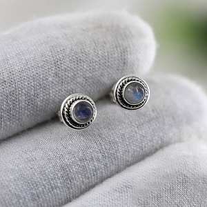 925 argent Sterling naturel Flashy Labradorite pierres précieuses goujons élégant délicat mode boucles d'oreilles à la mode femmes bijoux en vrac - Product Image 5