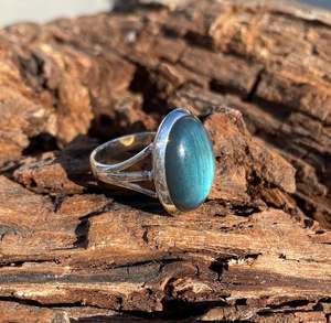 Bague statement en labradorite faite à la main, argent sterling 925, pierre précieuse, bijou unique et tendance, cadeau pour femme et homme - Product Image 3