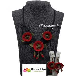 İğne Oyası Çitlembik Gelincik Kolye Set Collection de bijoux de mode - Product Image 1