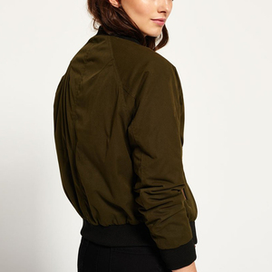 Customised Women's Bomber Jacket-Knitted Woven Fabric Stand Collar Breathable Windproof Winter Streetwear Custom Logo Color - Product Image 2