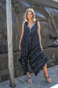 2024 recién llegados de alta calidad Casual Sexy Tie Dye estampado Multicolor mujer sin mangas mujeres verano espalda descubierta monos - Product Image 4