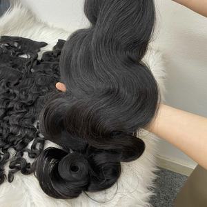 Extensiones de cabello chino tejido crudo de alta calidad profesional OEM textura ondulada del cuerpo varias longitudes fabricadas en Vietnam - Product Image 4