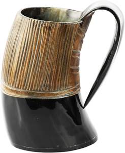 Jarra de cuerno vikinga hecha a mano para amantes de la decoración medieval. Jarra de cuerno premium hecha a mano para bebidas frías a bajo costo. - Product Image 5